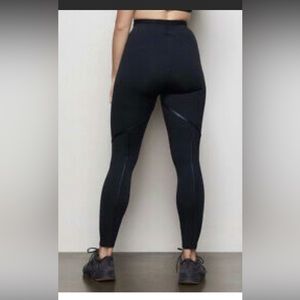 Good American leggings with beautiful faux leather trim